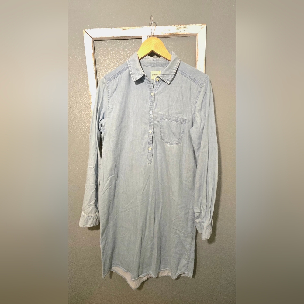 G.H. Bass & Co. Chambray Denim Shirt Dress - Size M Medium - 100% Cotton
